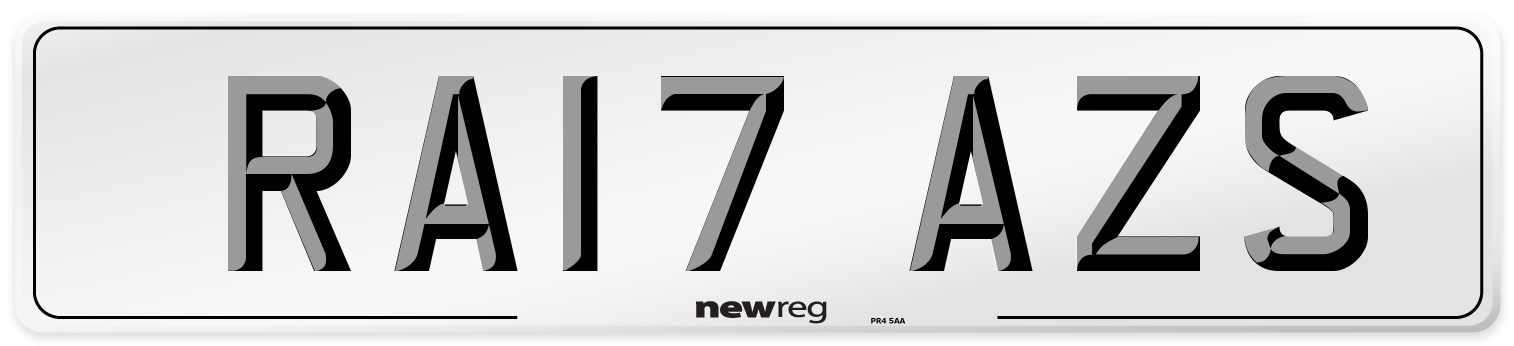 RA17 AZS Number Plate from New Reg